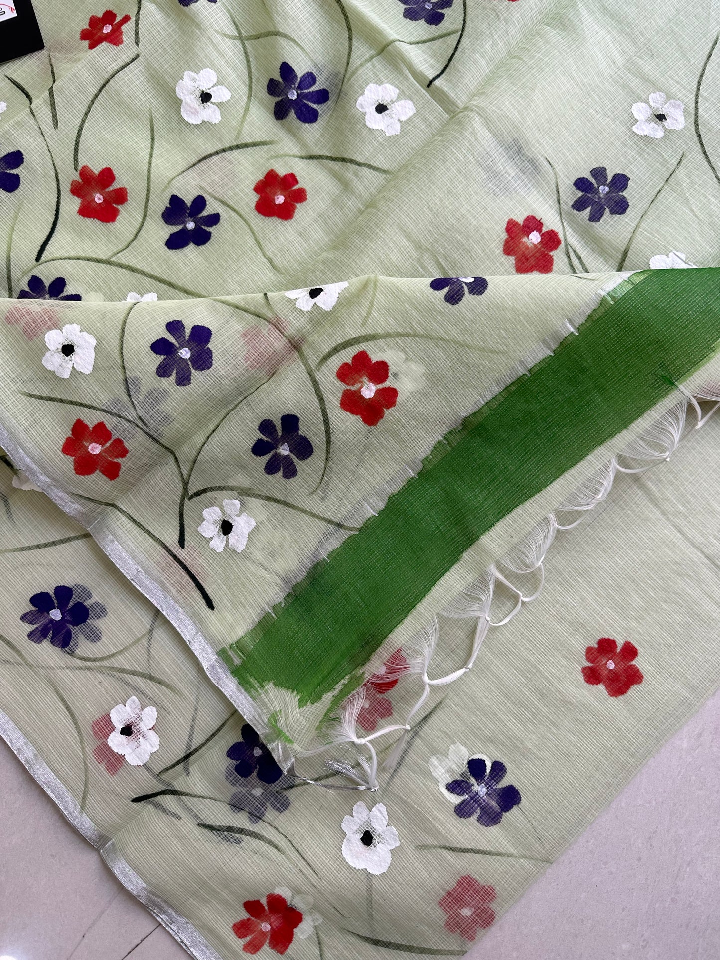 Handpainted Kota Cotton Doria Saree