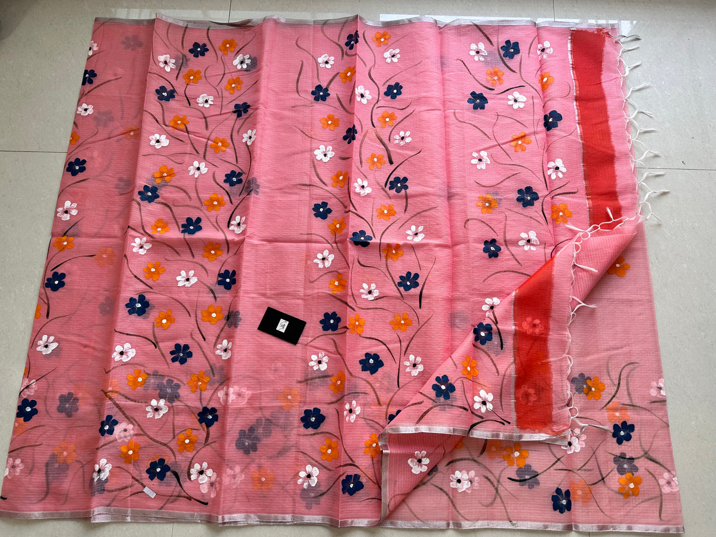 Handpainted Kota Cotton Doria Saree