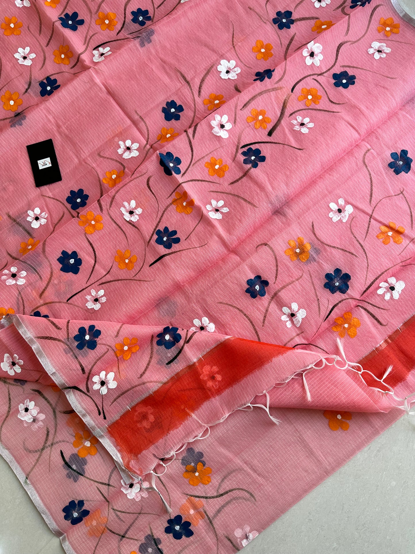 Handpainted Kota Cotton Doria Saree