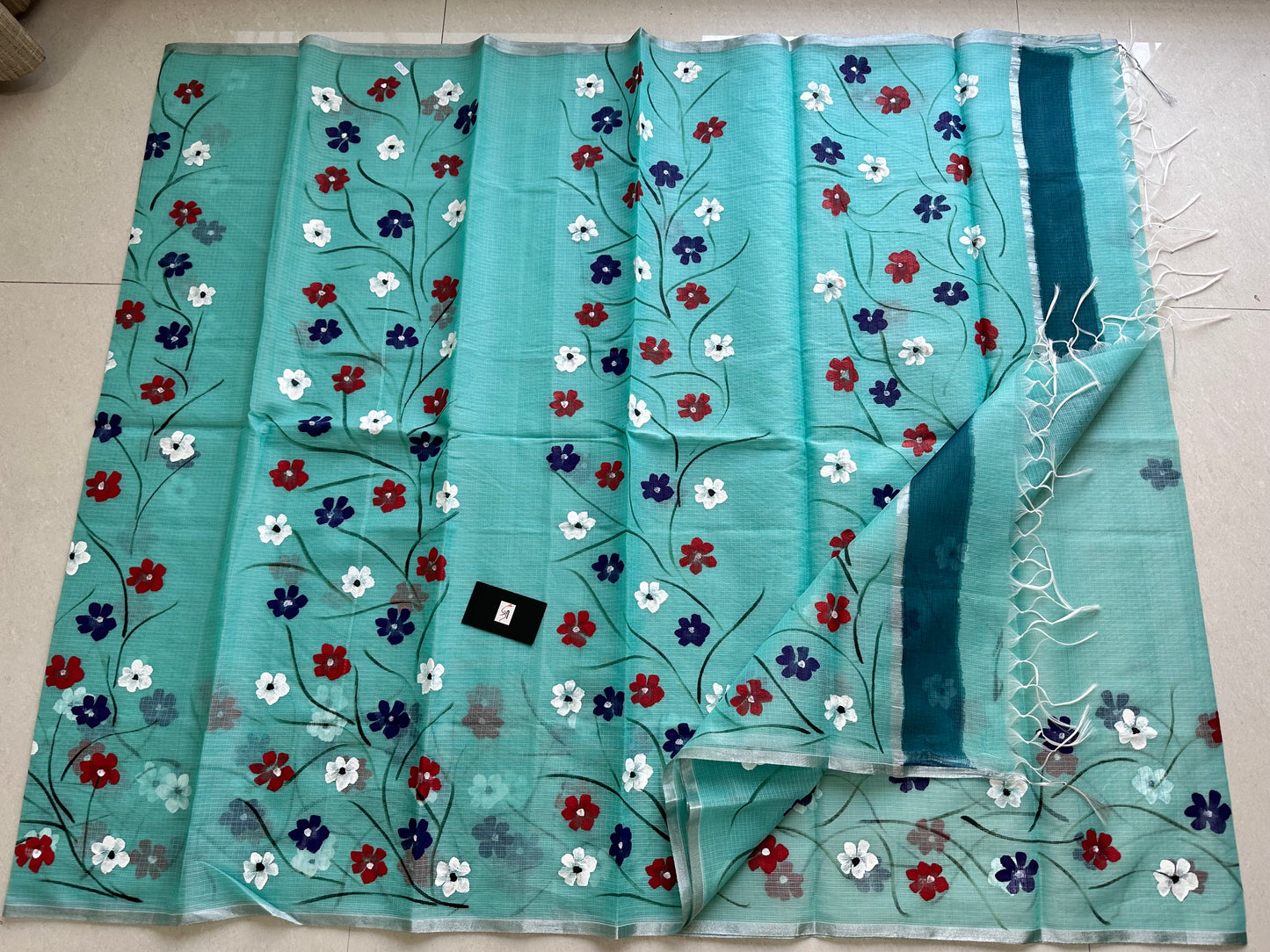 Handpainted Kota Cotton Doria Saree