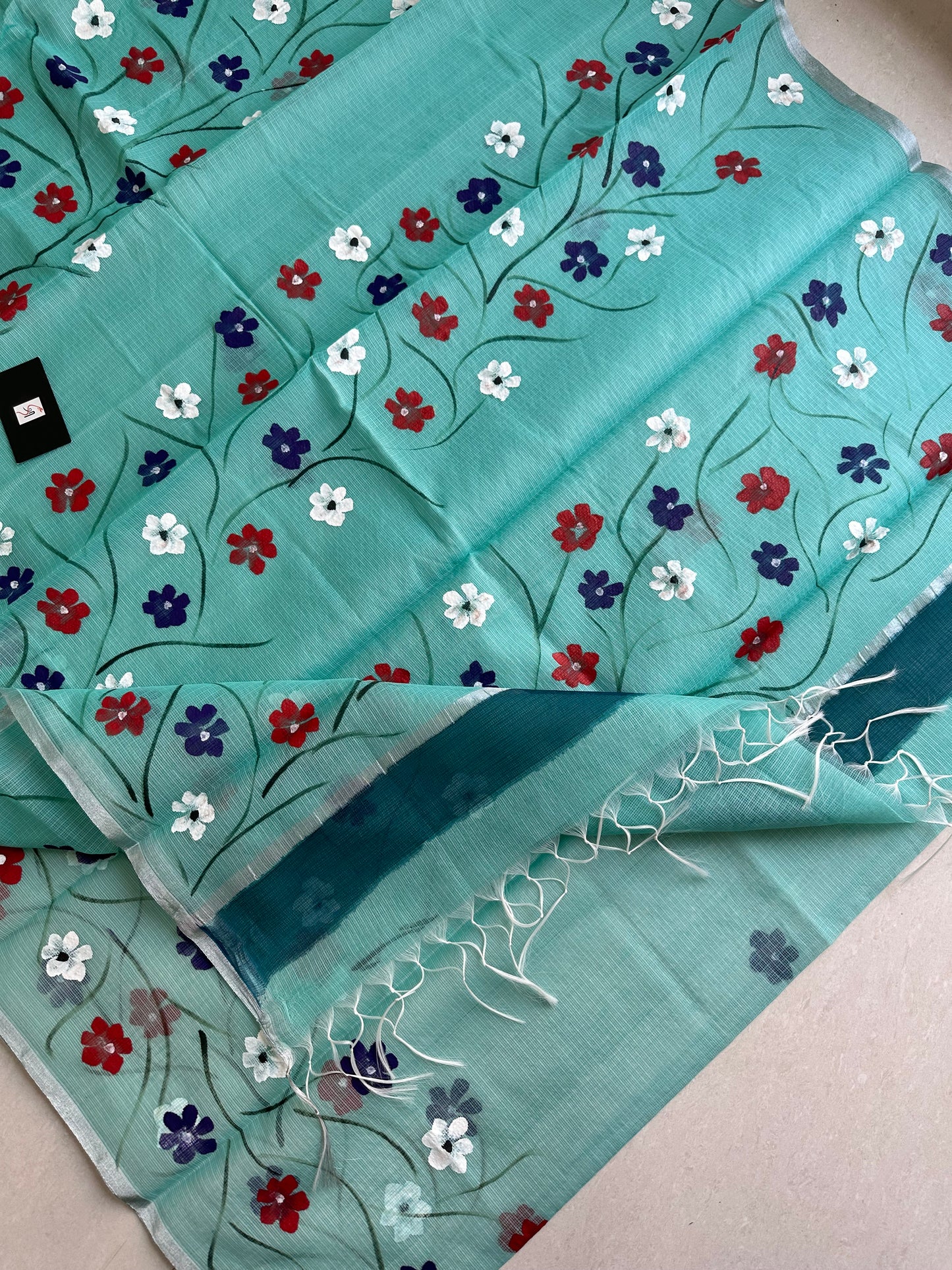 Handpainted Kota Cotton Doria Saree