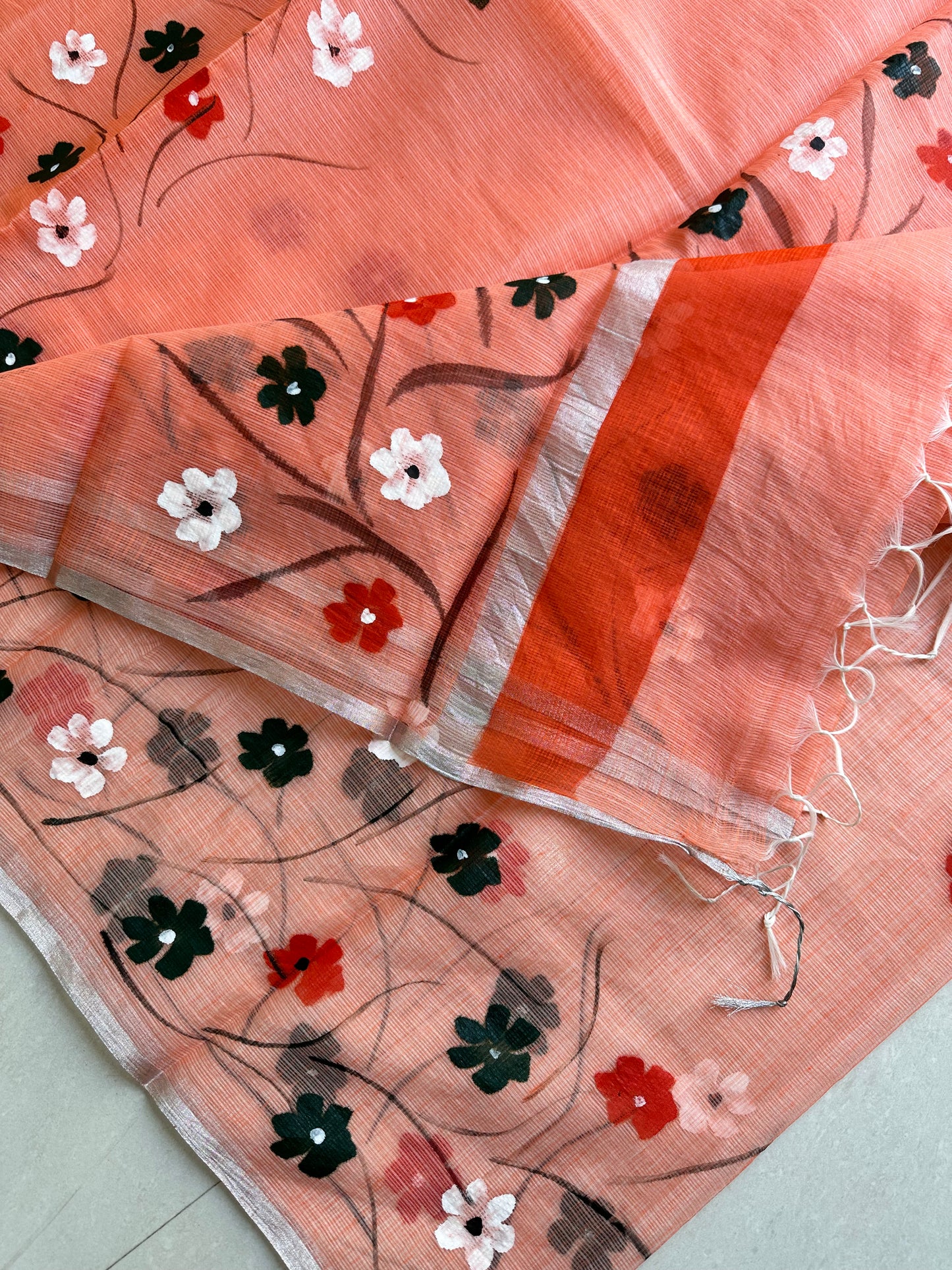 Handpainted Kota Cotton Doria Saree