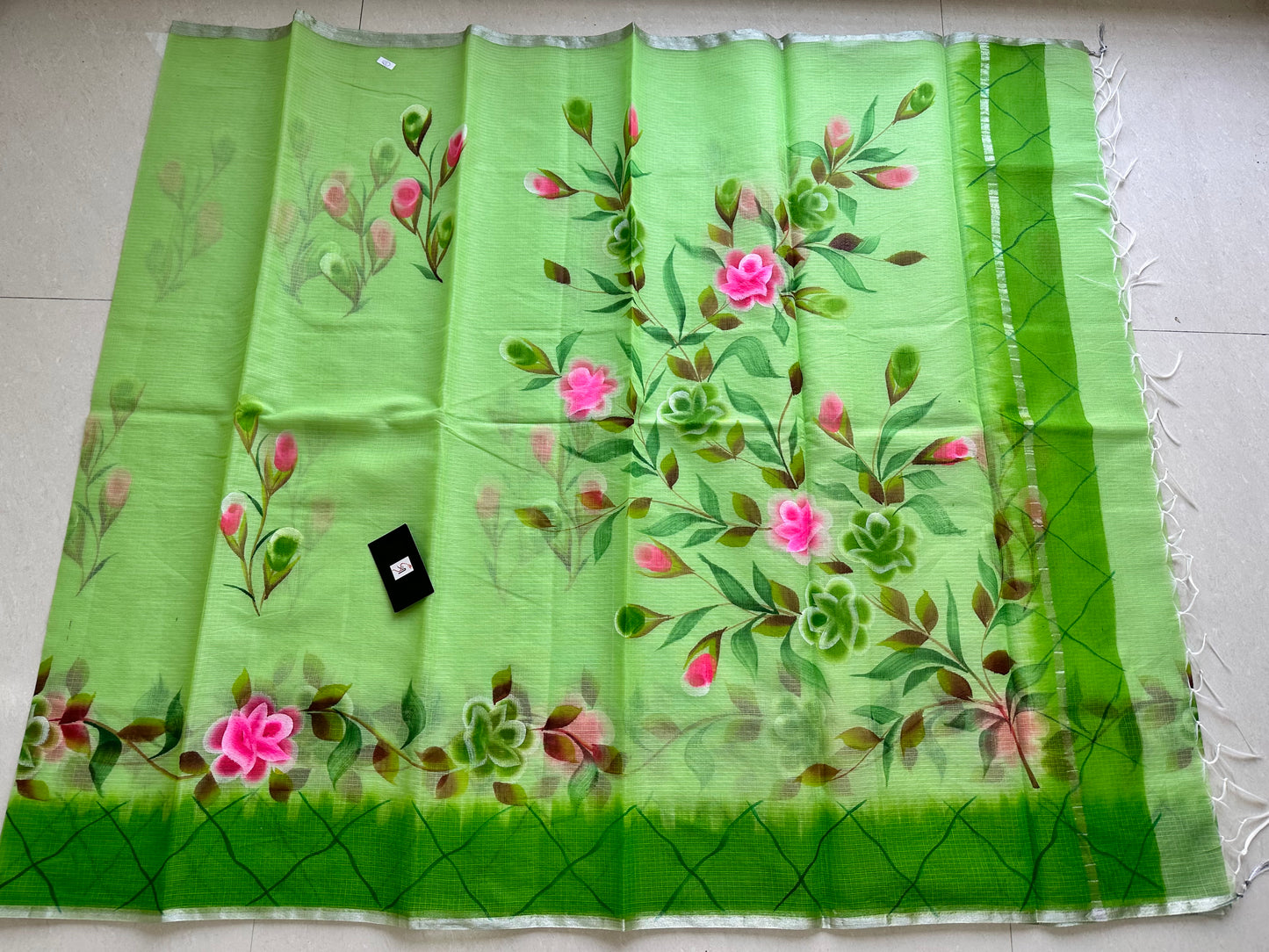 Handpainted Kota Cotton Doria Saree