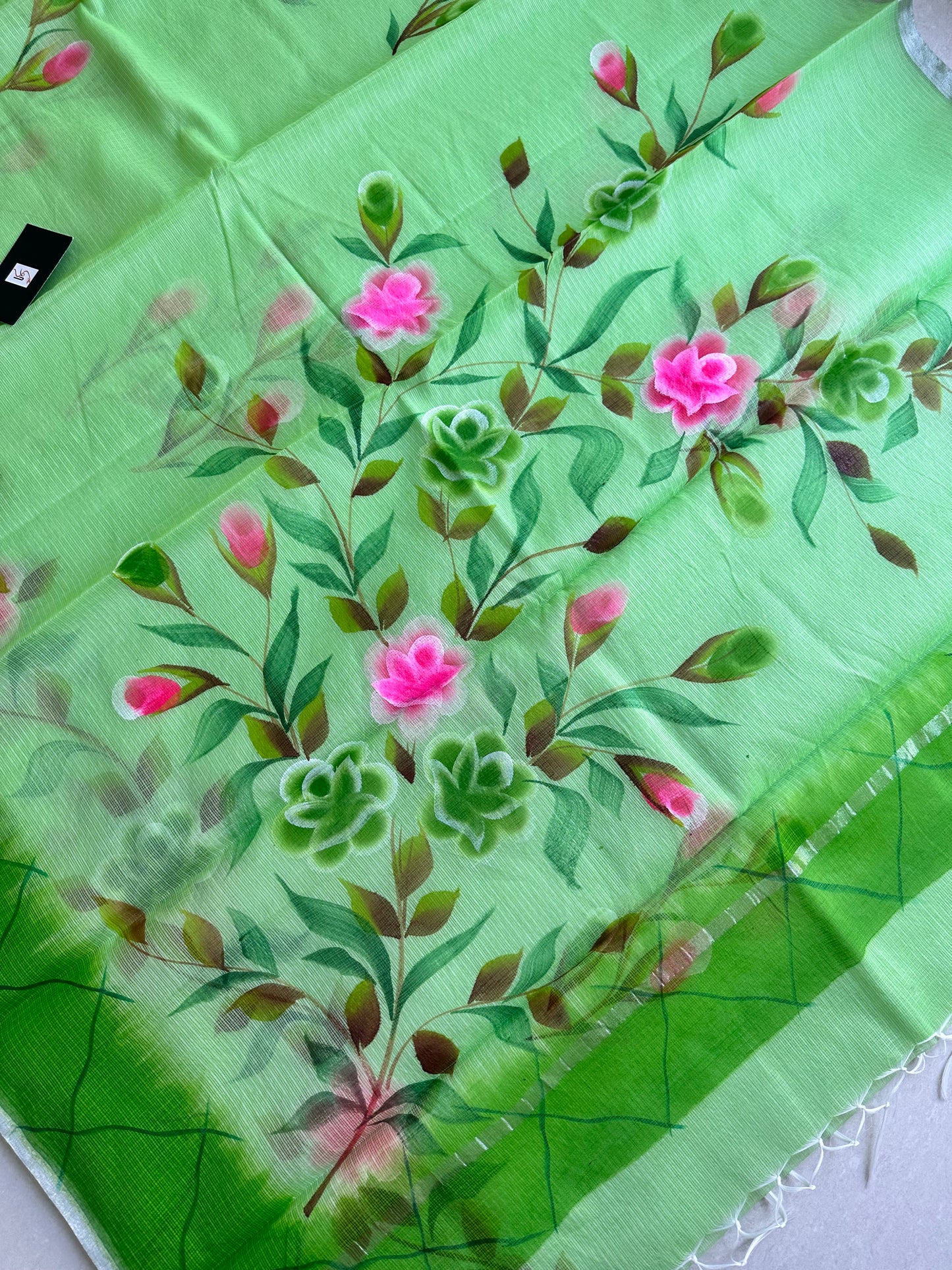 Handpainted Kota Cotton Doria Saree