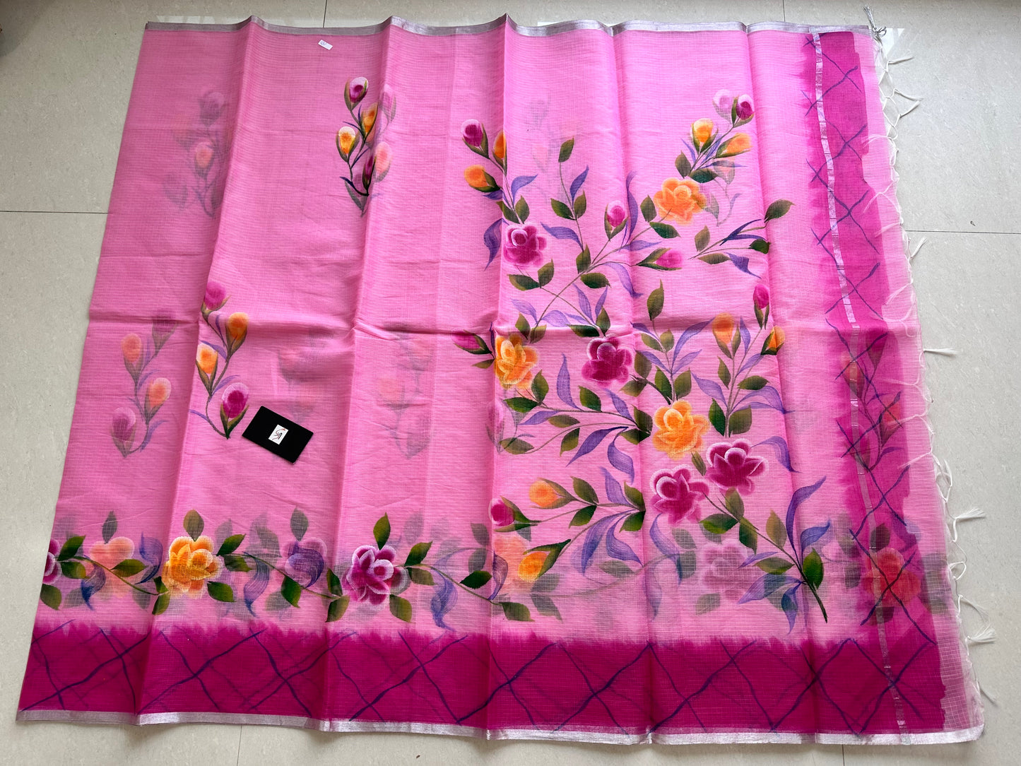 Handpainted Kota Cotton Doria Saree