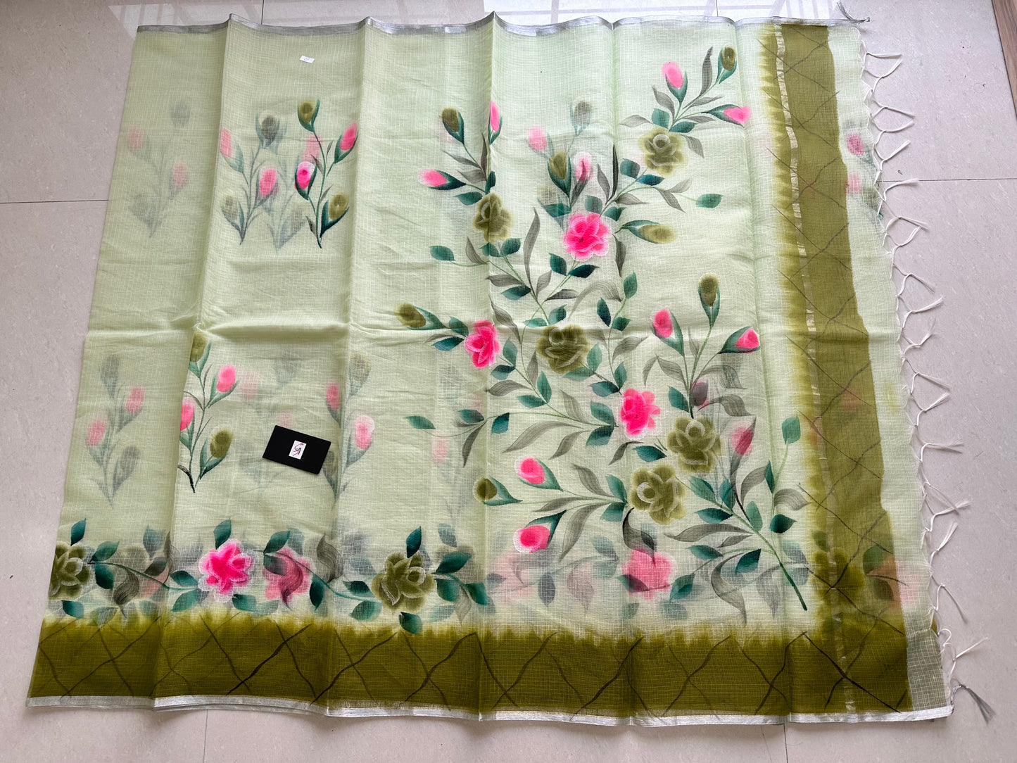 Handpainted Kota Cotton Doria Saree