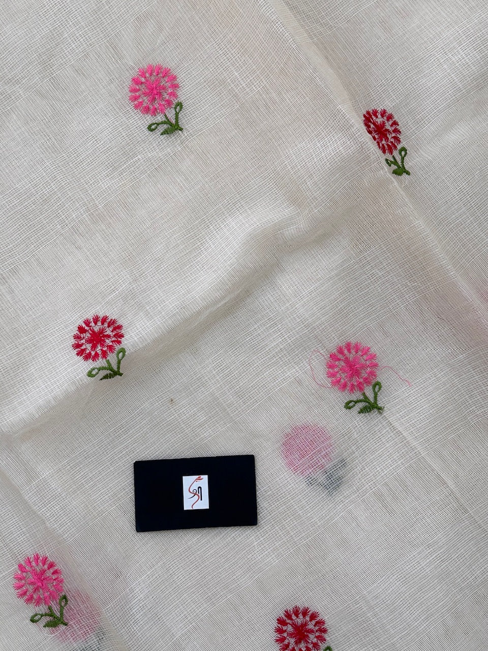 Embroidered Kota Cotton Doria Saree