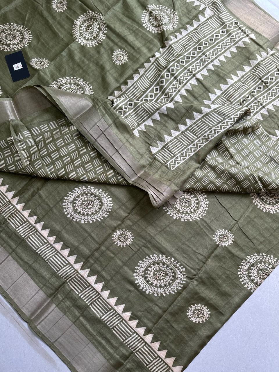 Digital Printed Semi Soft Dola Silk Saree with Handloom Touch