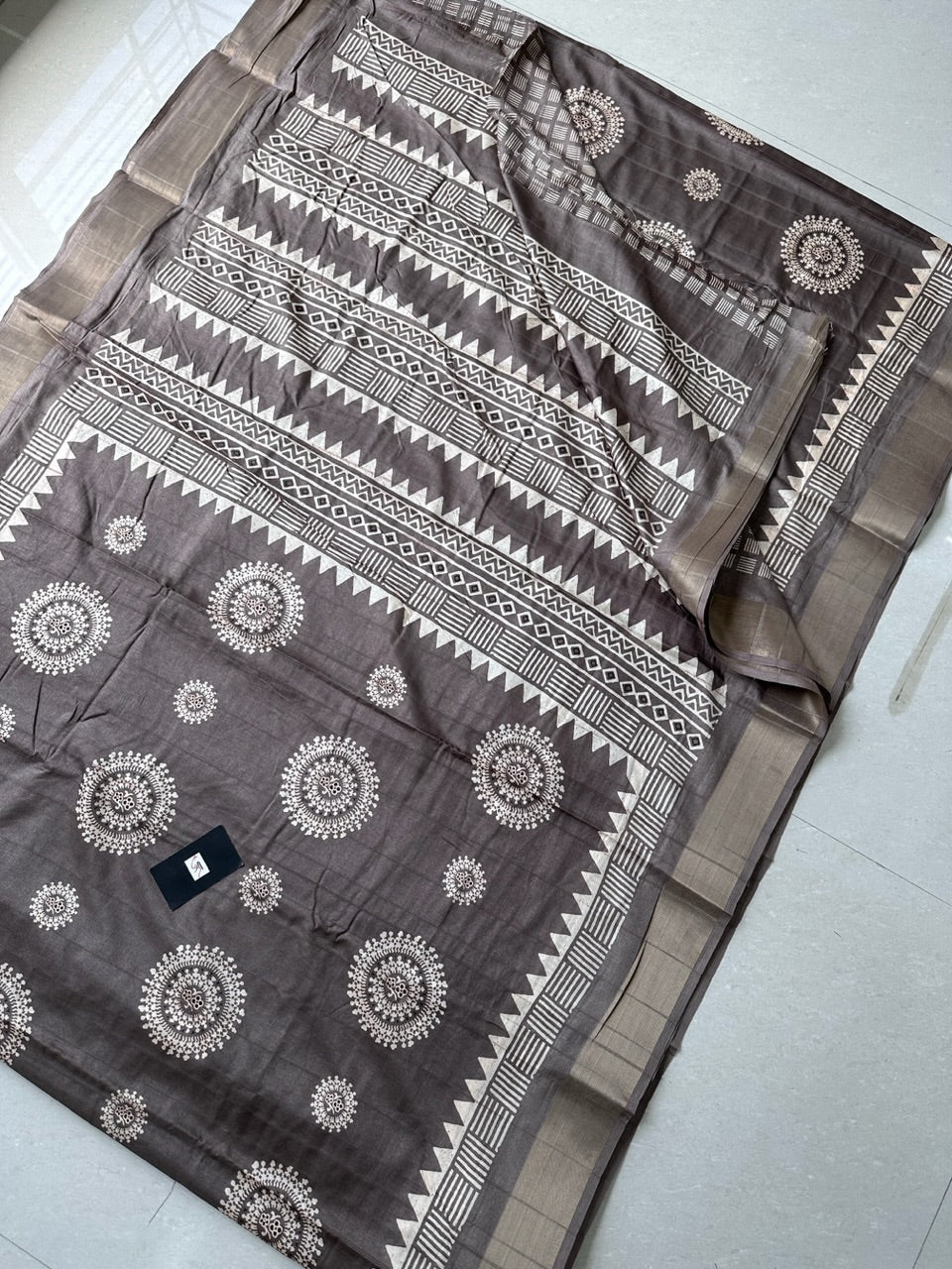 Digital Printed Soft Semi Dola Silk Saree with Handloom Touch