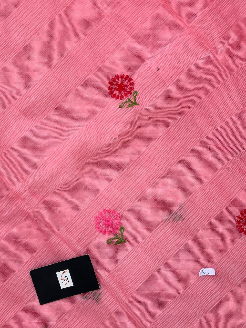 Embroidered Kota Cotton Doria Saree