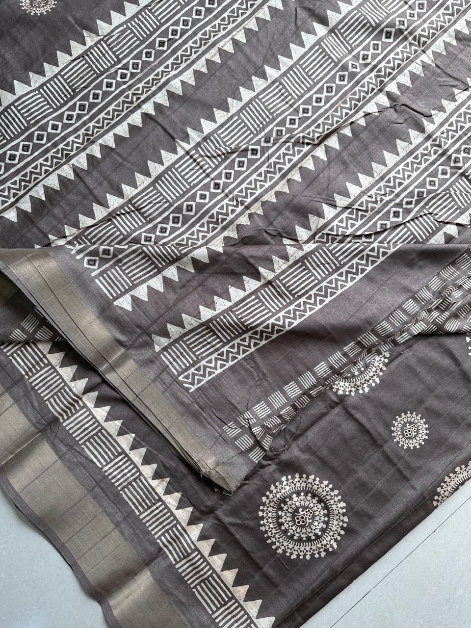 Digital Printed Soft Semi Dola Silk Saree with Handloom Touch