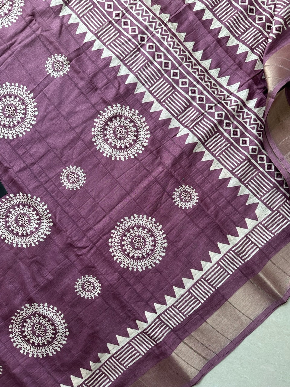 Digital Printed Soft Semi Dola Silk Saree with Handloom Touch