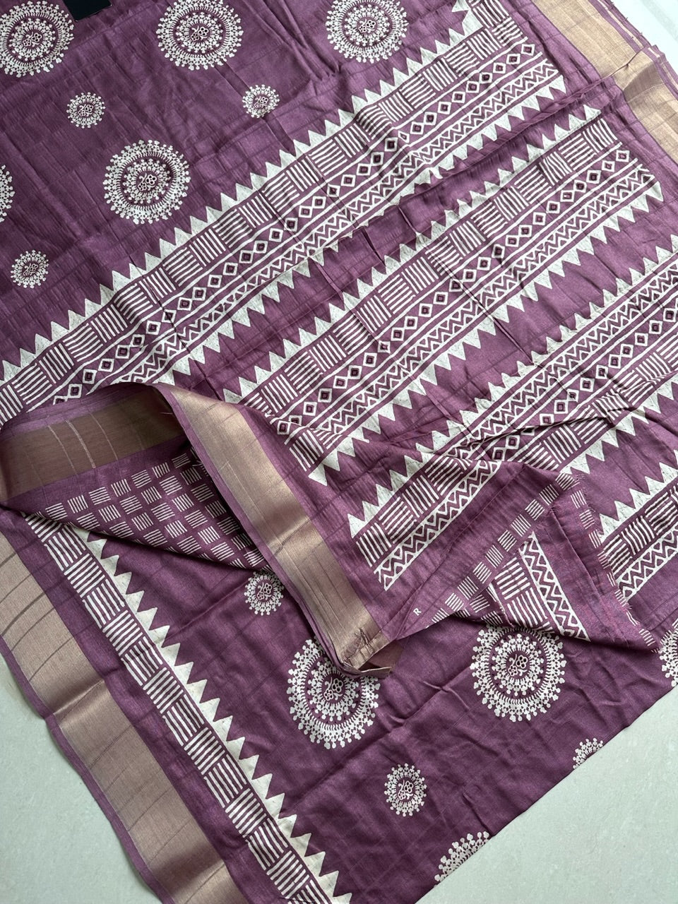 Digital Printed Soft Semi Dola Silk Saree with Handloom Touch