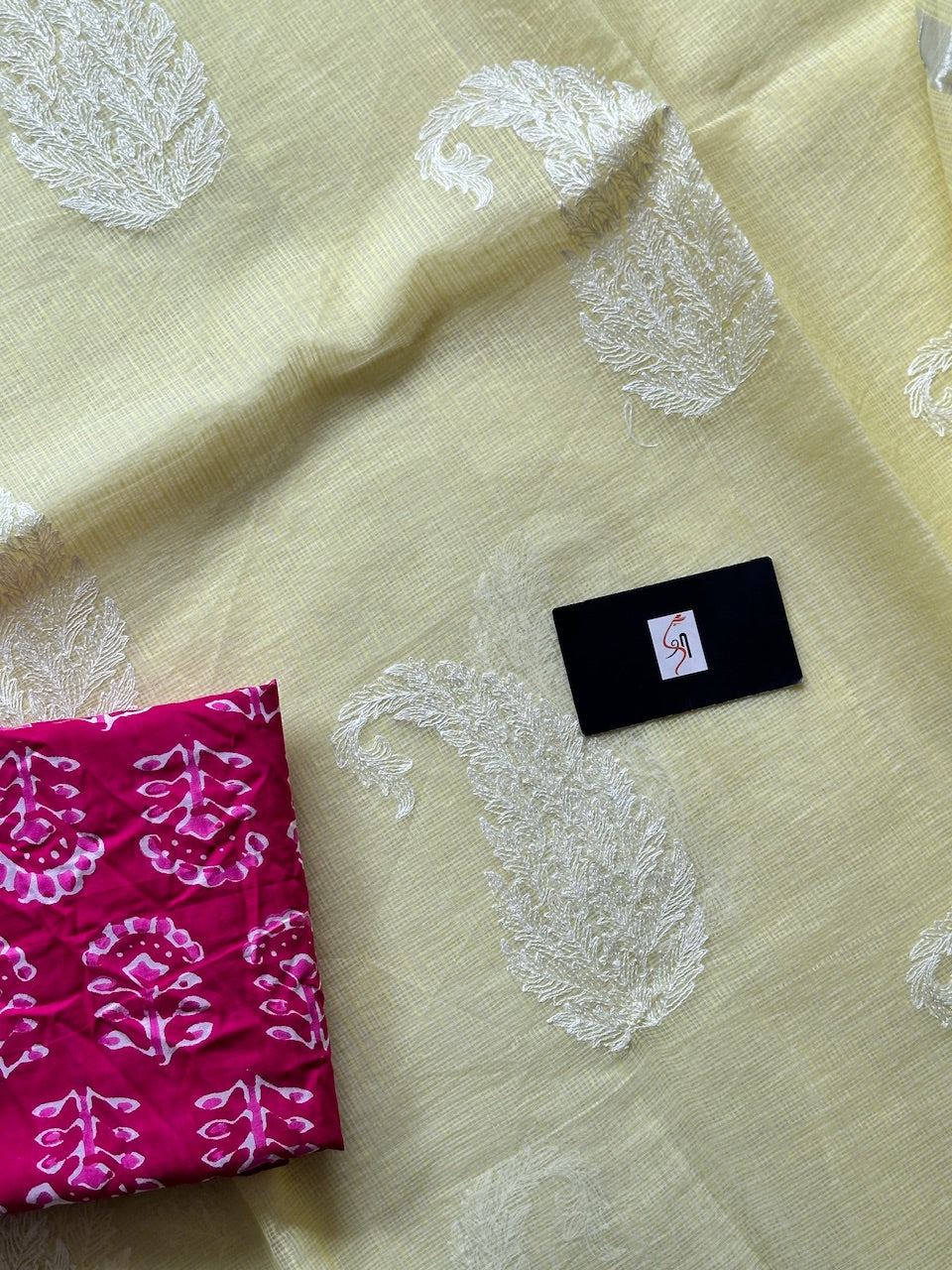 Embroidered Kota Cotton Doria Saree