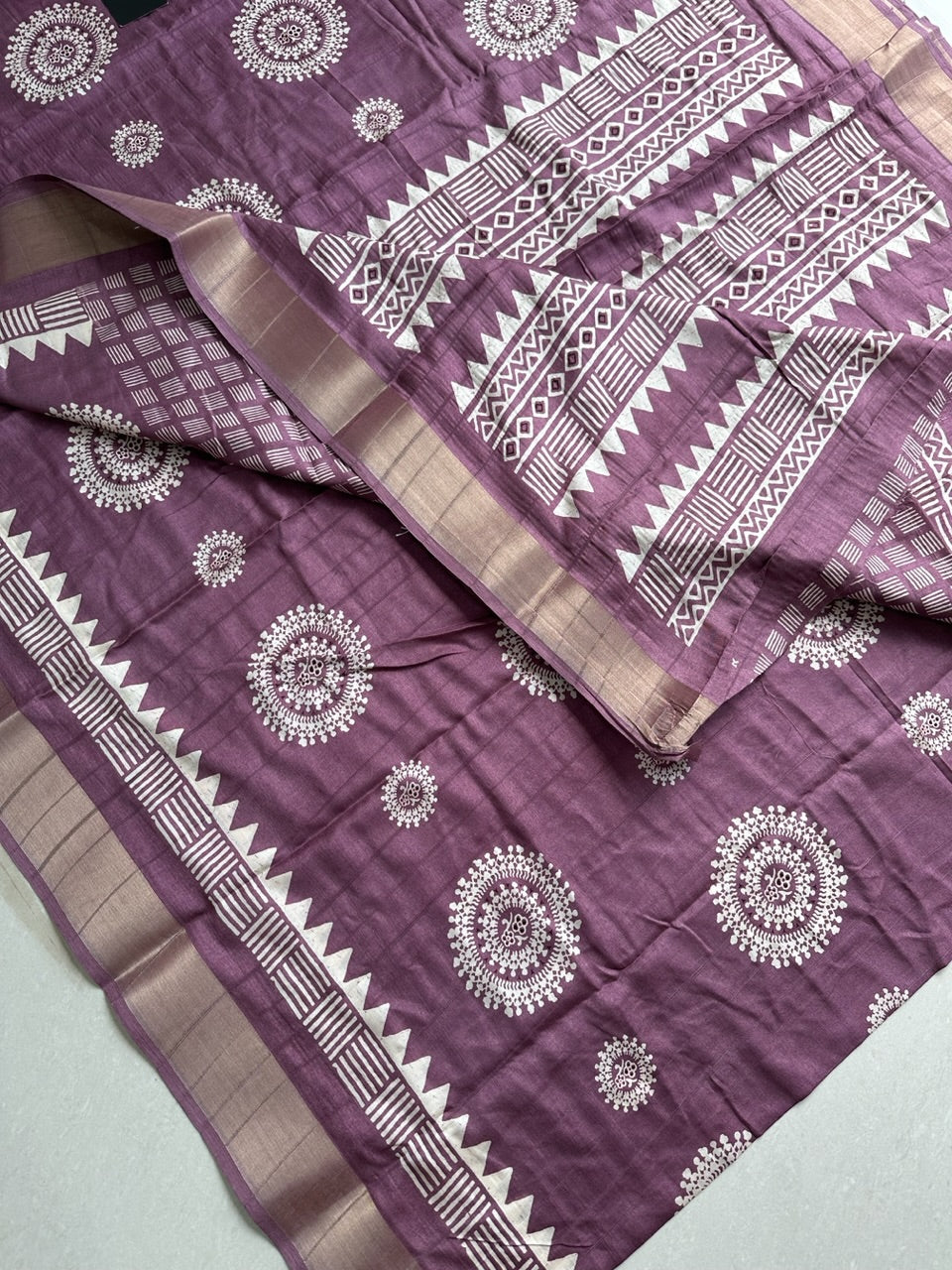 Digital Printed Soft Semi Dola Silk Saree with Handloom Touch