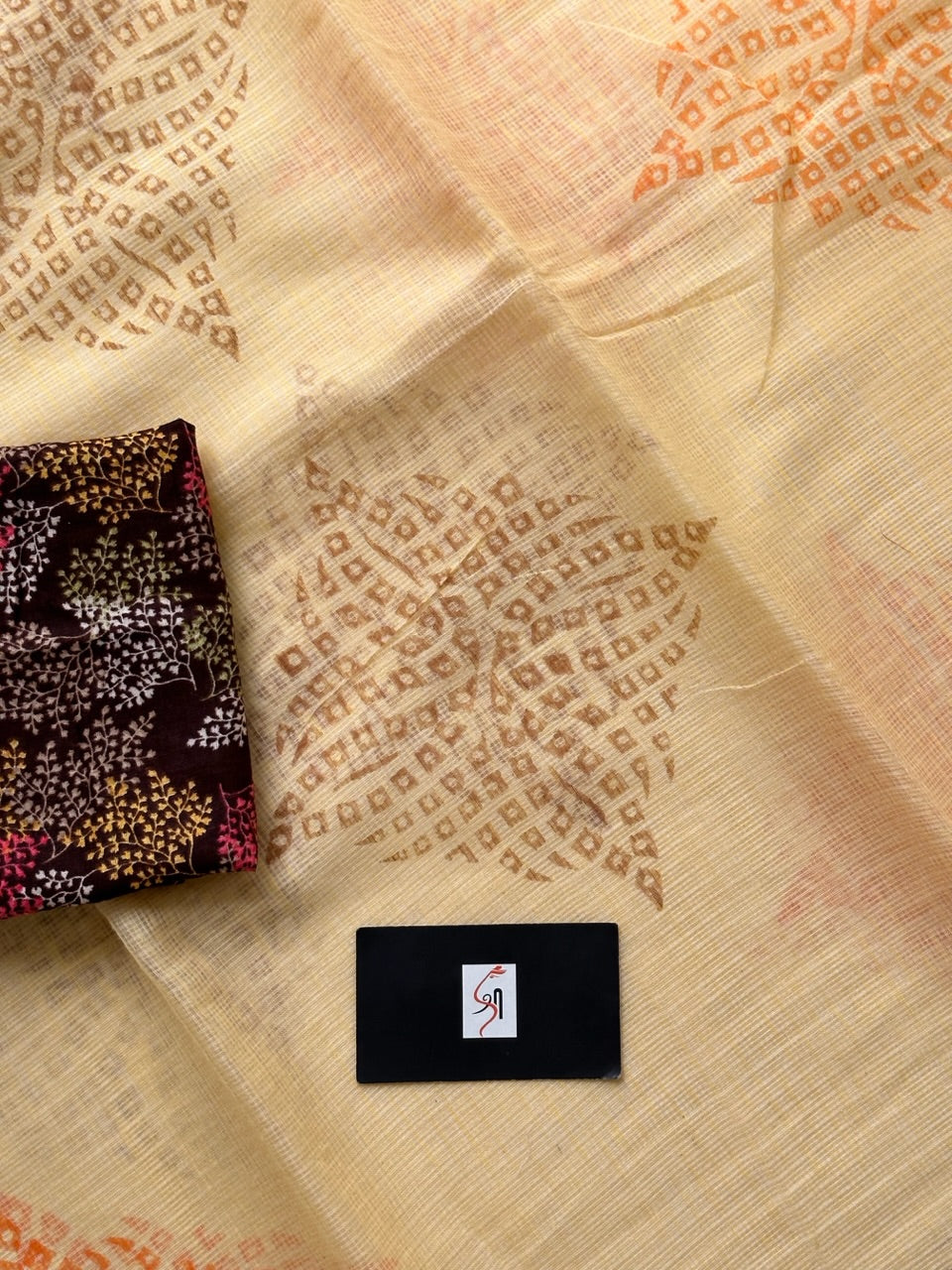 HandBlock Printed Kota Cotton Doria Saree