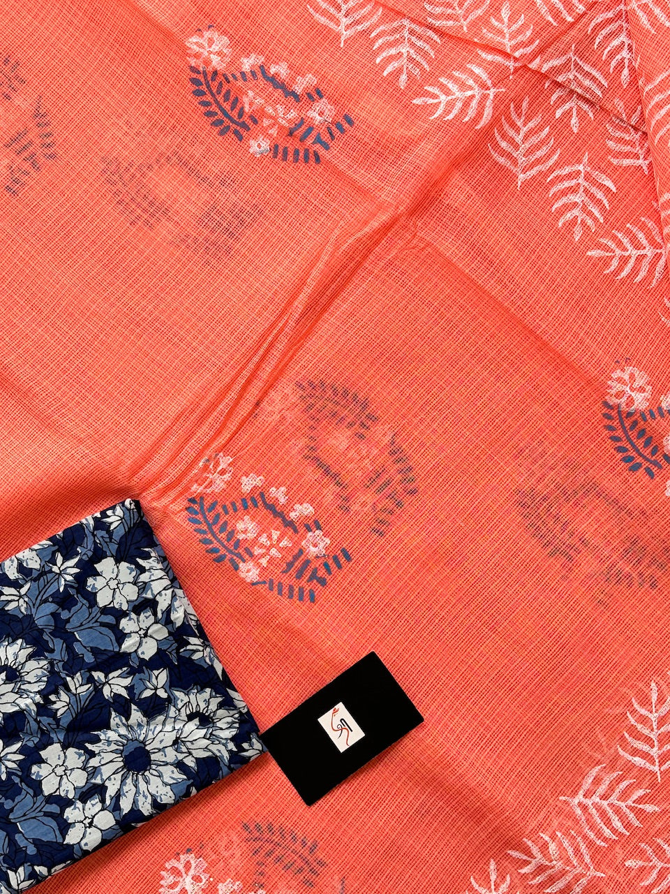 Pure HandBlock Printed Kota Cotton Doria Saree