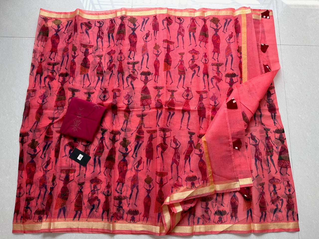 HandBlock Printed Cotton Doria Saree