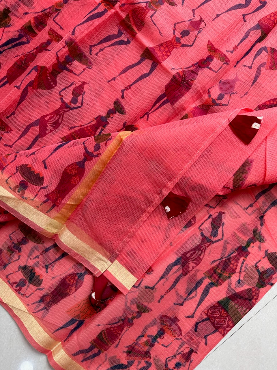 HandBlock Printed Cotton Doria Saree