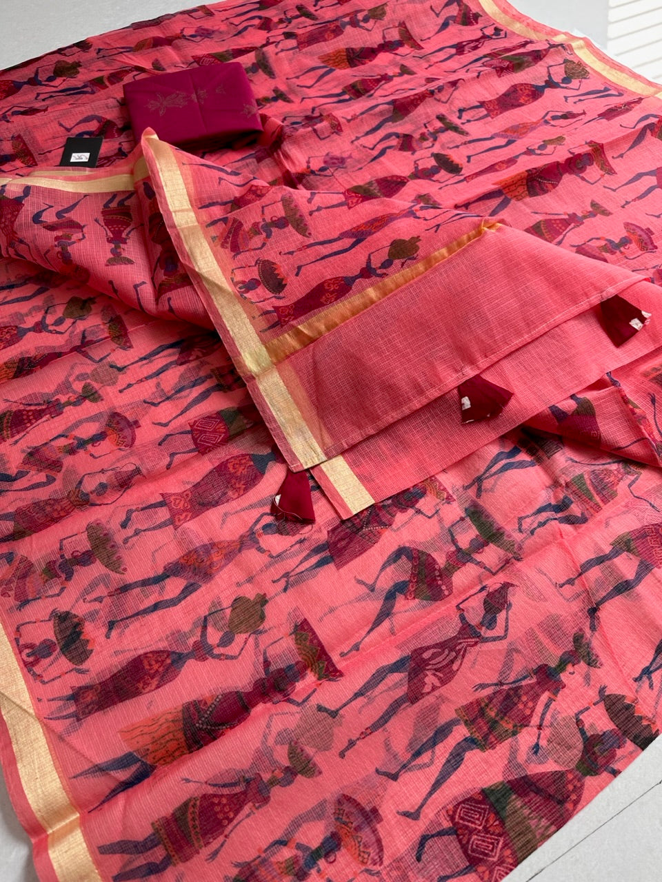 HandBlock Printed Cotton Doria Saree