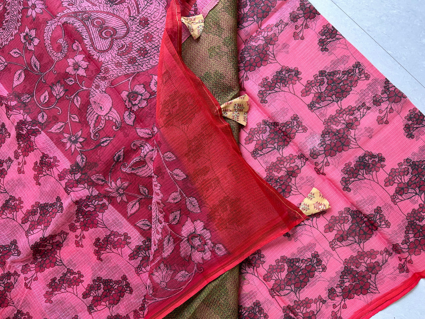 HandBlock Printed Pure Kota Cotton Doria Saree