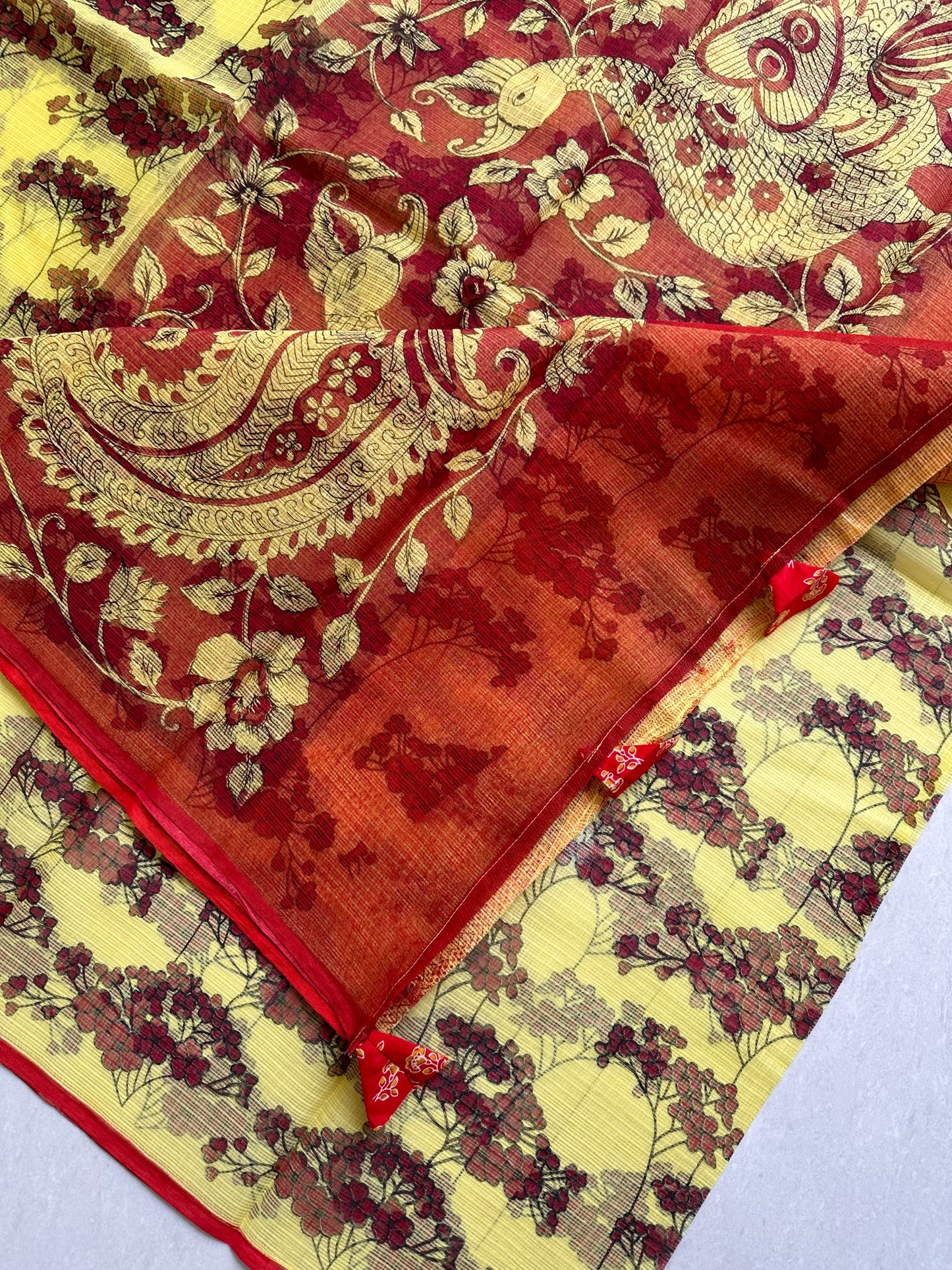 HandBlock Printed Pure Kota Cotton Doria Saree