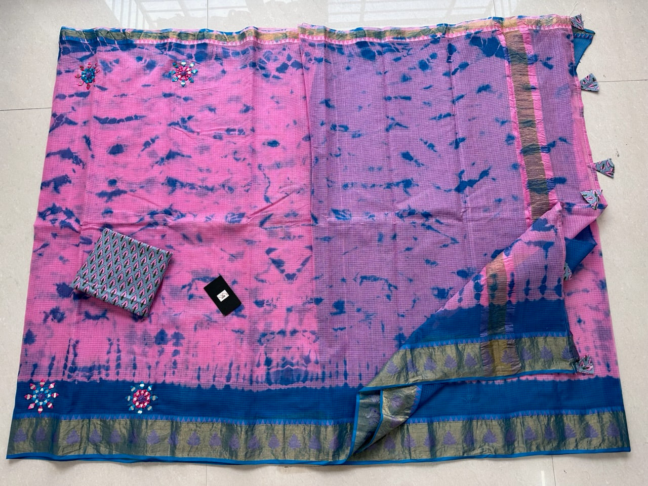 Conceptually Pure Weaved Hand Tye n Dye Kota Cotton Doria Saree