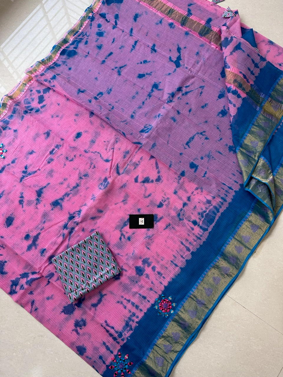 Conceptually Pure Weaved Hand Tye n Dye Kota Cotton Doria Saree