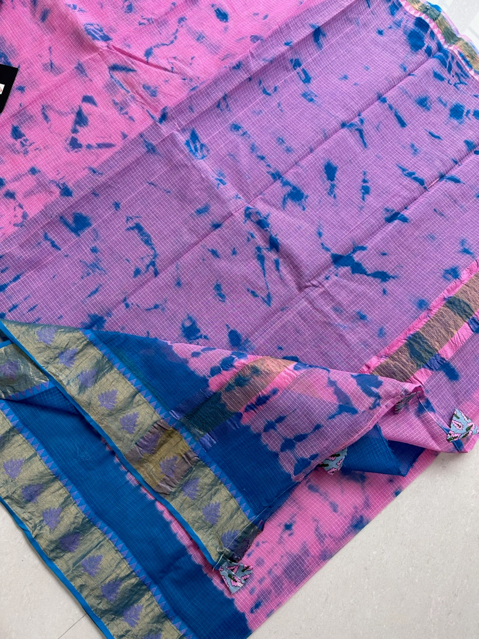 Conceptually Pure Weaved Hand Tye n Dye Kota Cotton Doria Saree