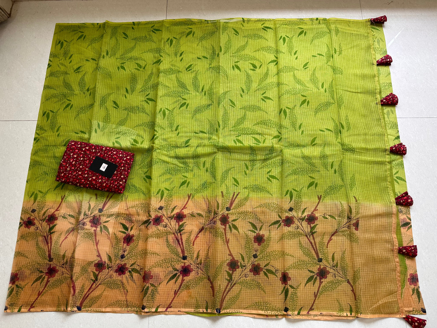 HandBlock Printed Pure Kota Cotton Doria Saree