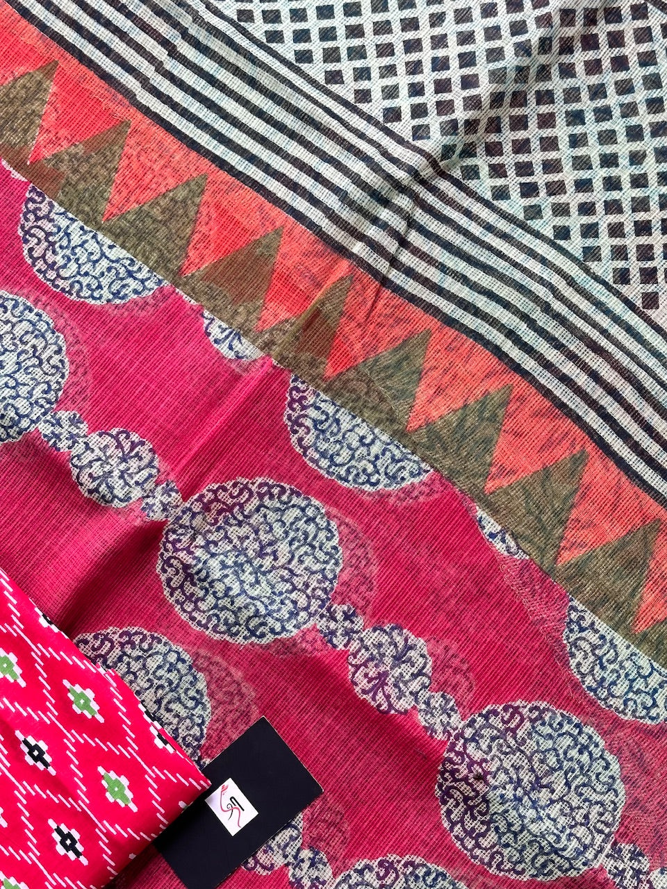 Pure HandBlock Printed Kota Cotton Doria Saree