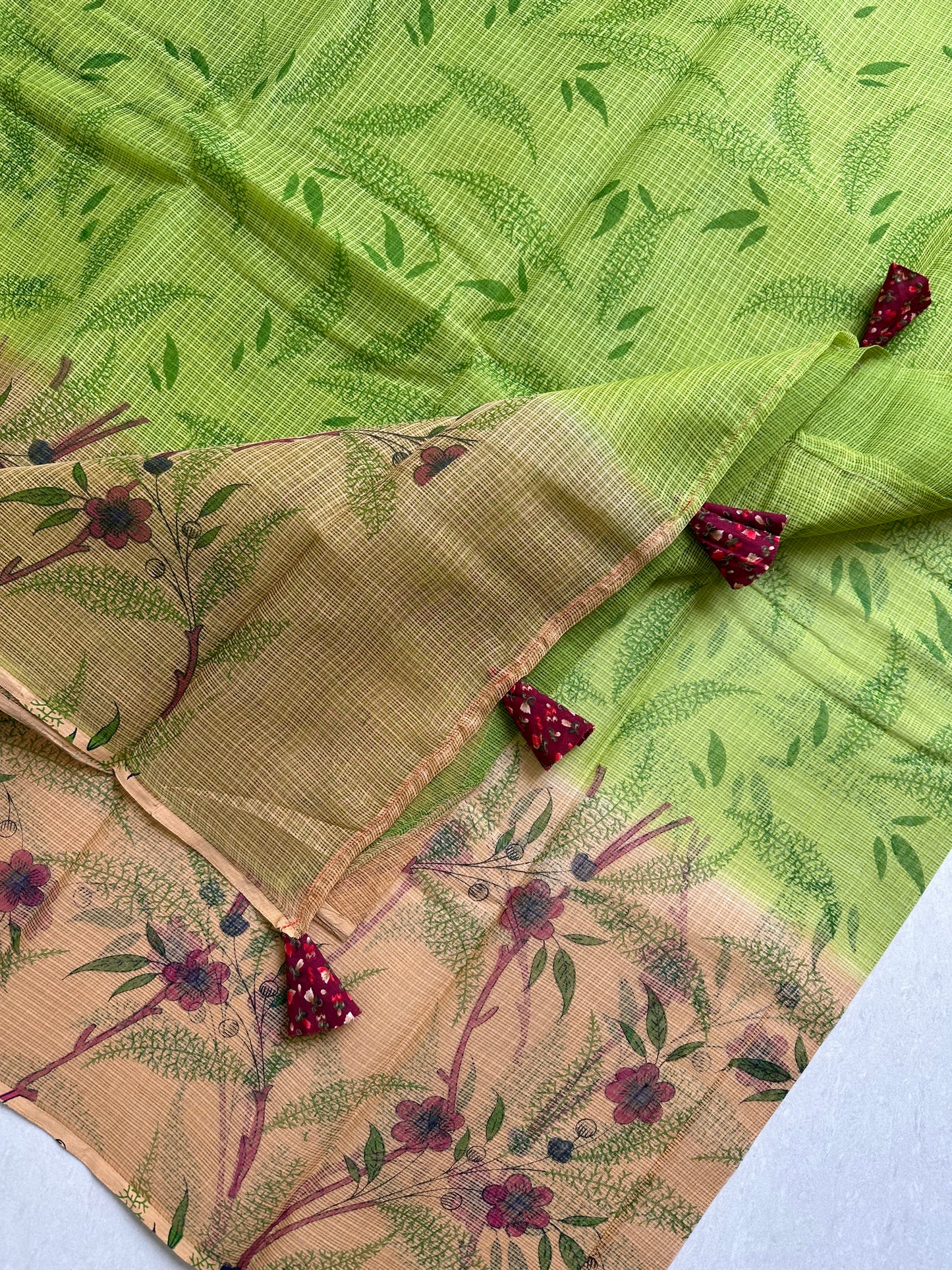 HandBlock Printed Pure Kota Cotton Doria Saree