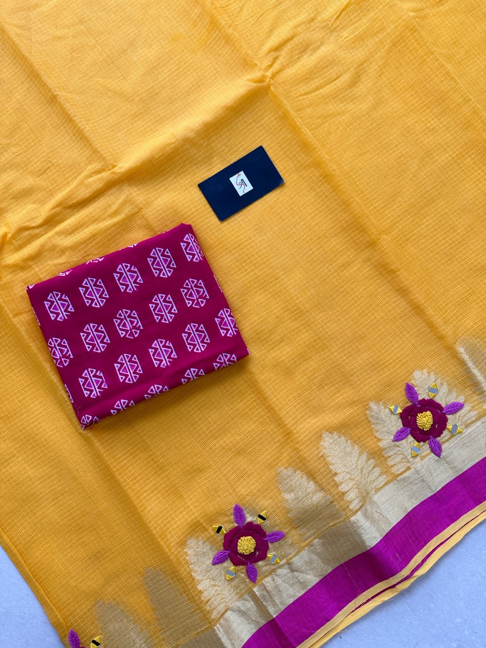 Conceptually Pure Weaved Kota Cotton Doria Saree