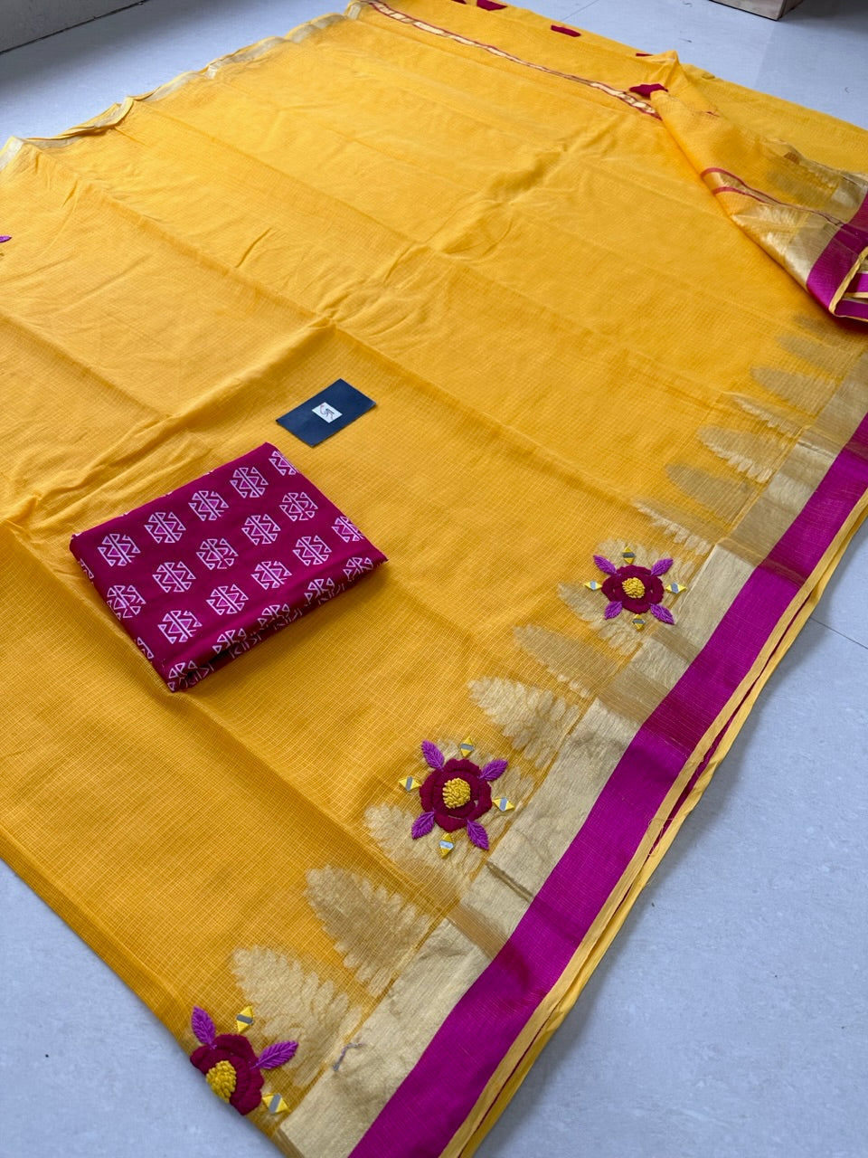 Conceptually Pure Weaved Kota Cotton Doria Saree