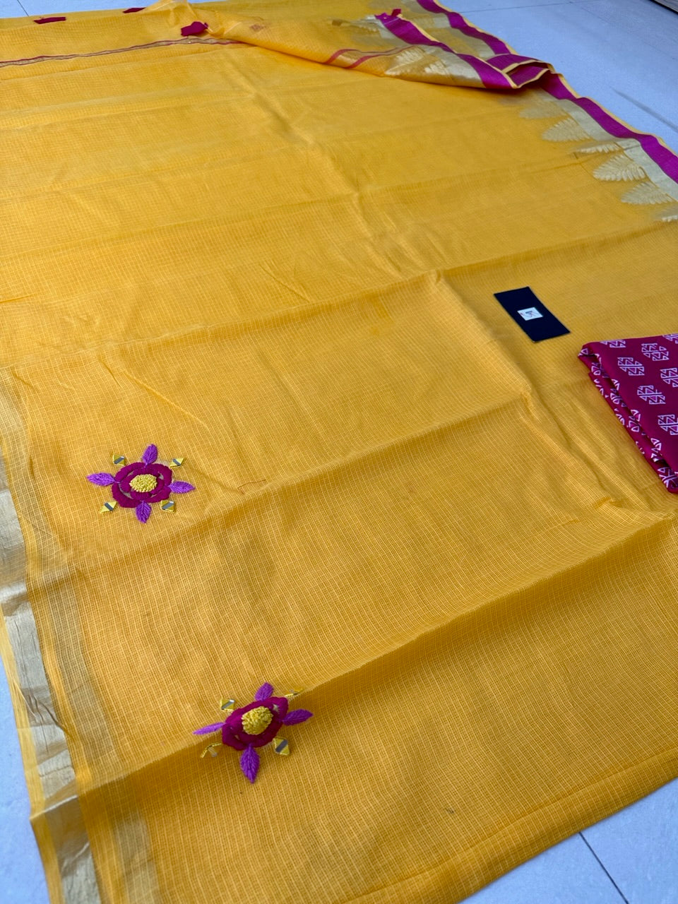 Conceptually Pure Weaved Kota Cotton Doria Saree