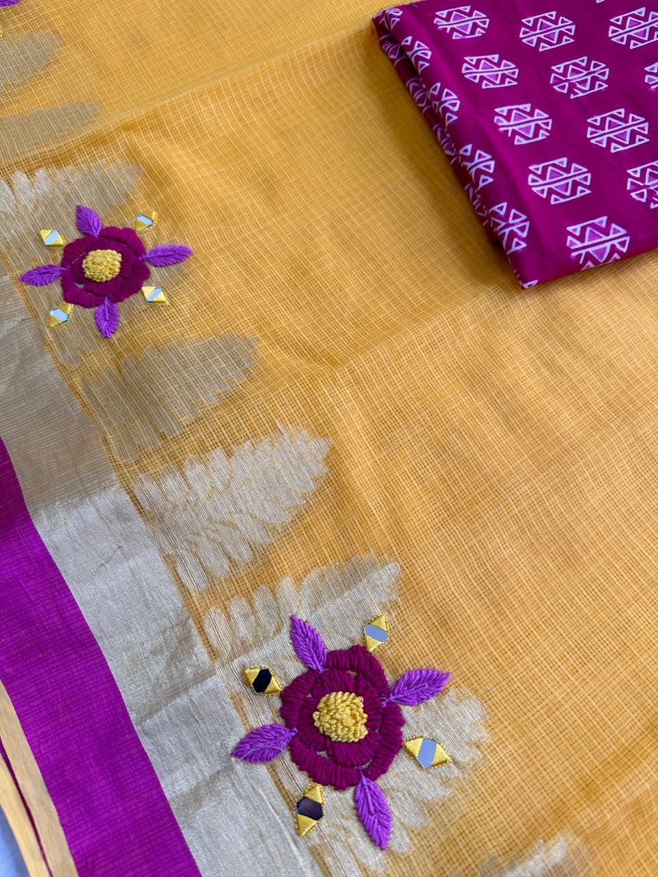 Conceptually Pure Weaved Kota Cotton Doria Saree