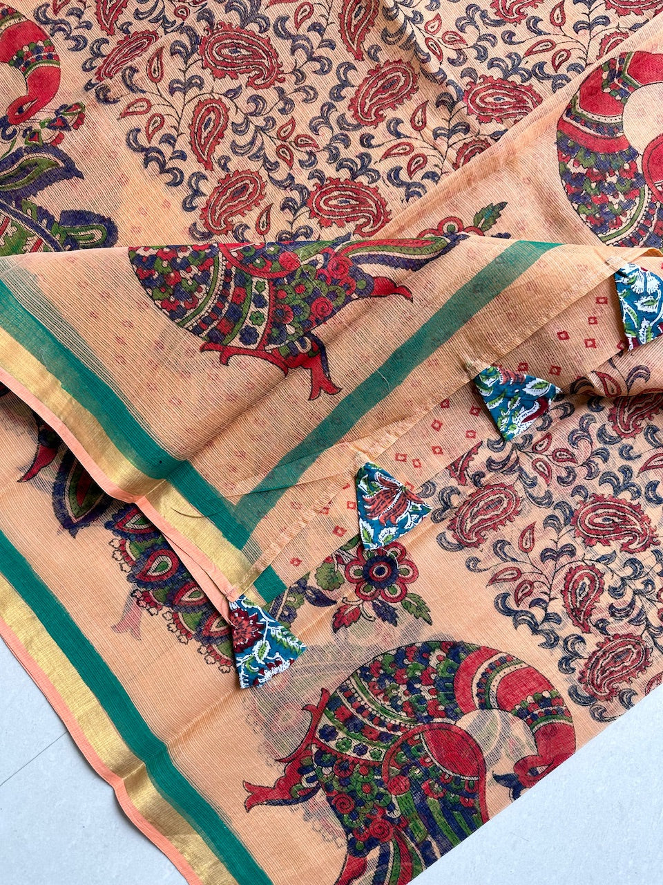 Pure HandBlock Printed Kota Cotton Doria Saree