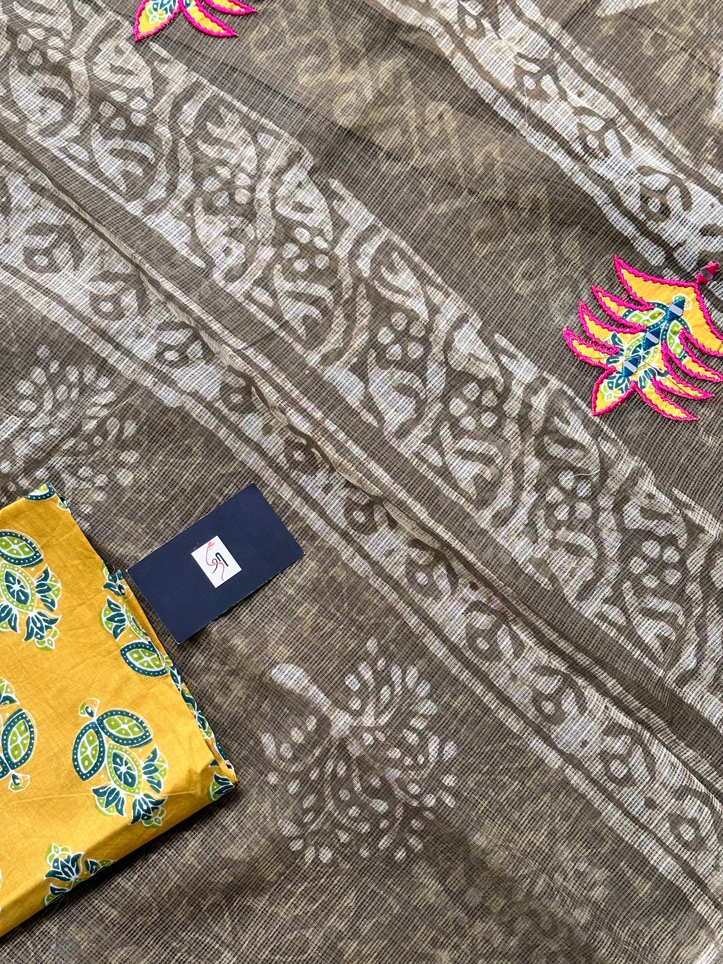 Pure HandBlock Printed Kota Cotton Doria Saree