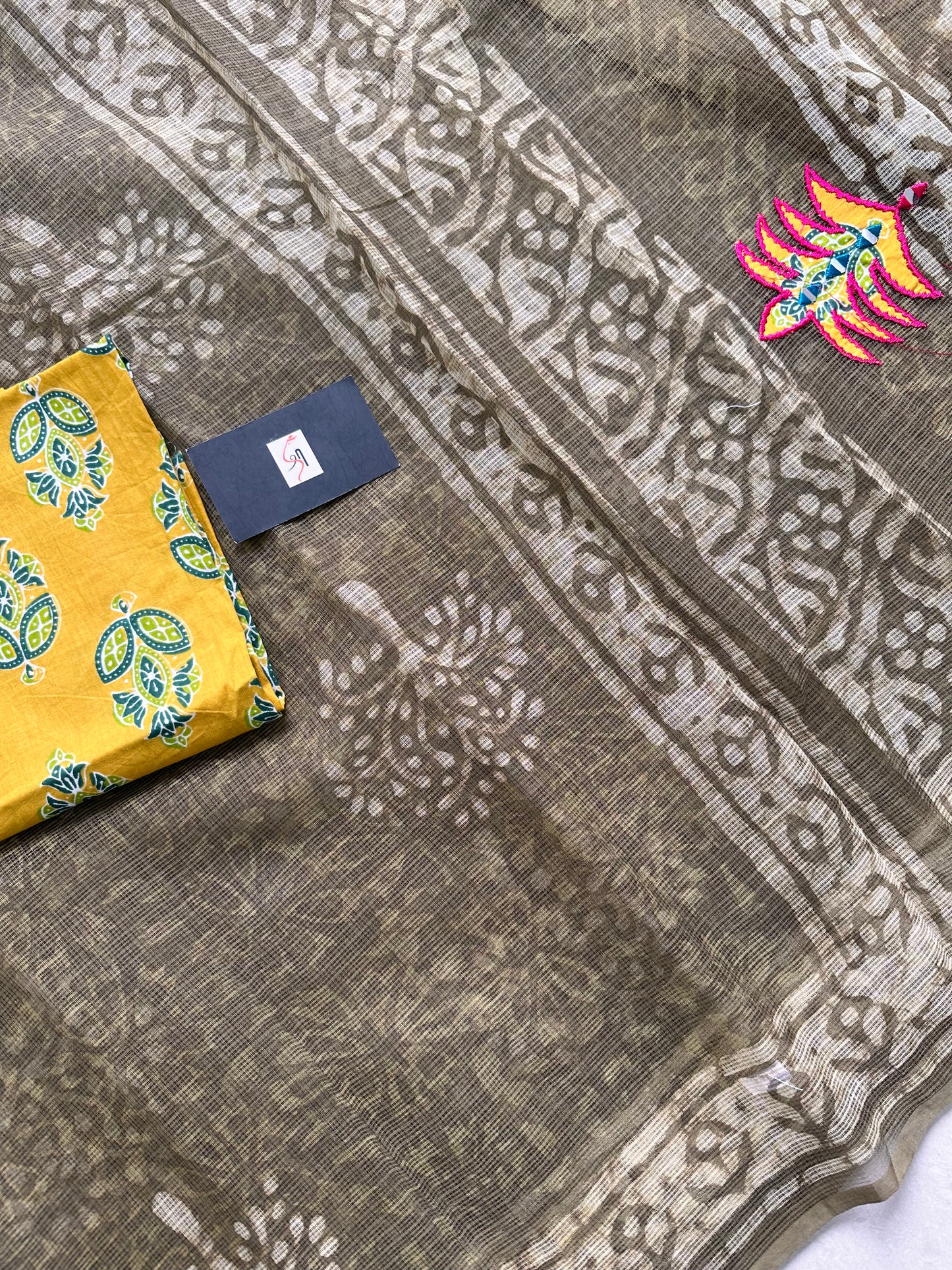 Pure HandBlock Printed Kota Cotton Doria Saree