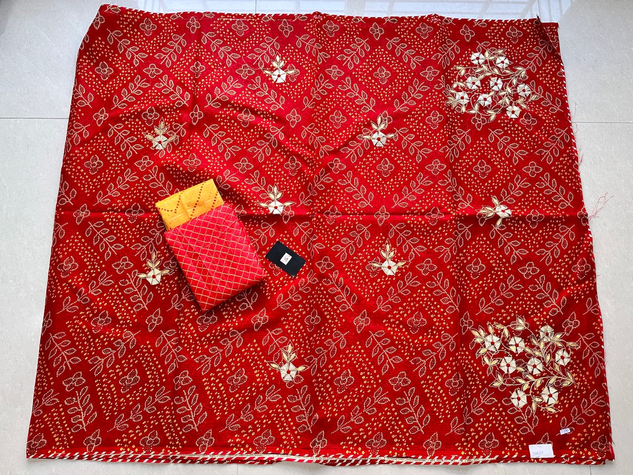 Jaipuri Gota Patti Embroidered Kota Cotton Doria Saree