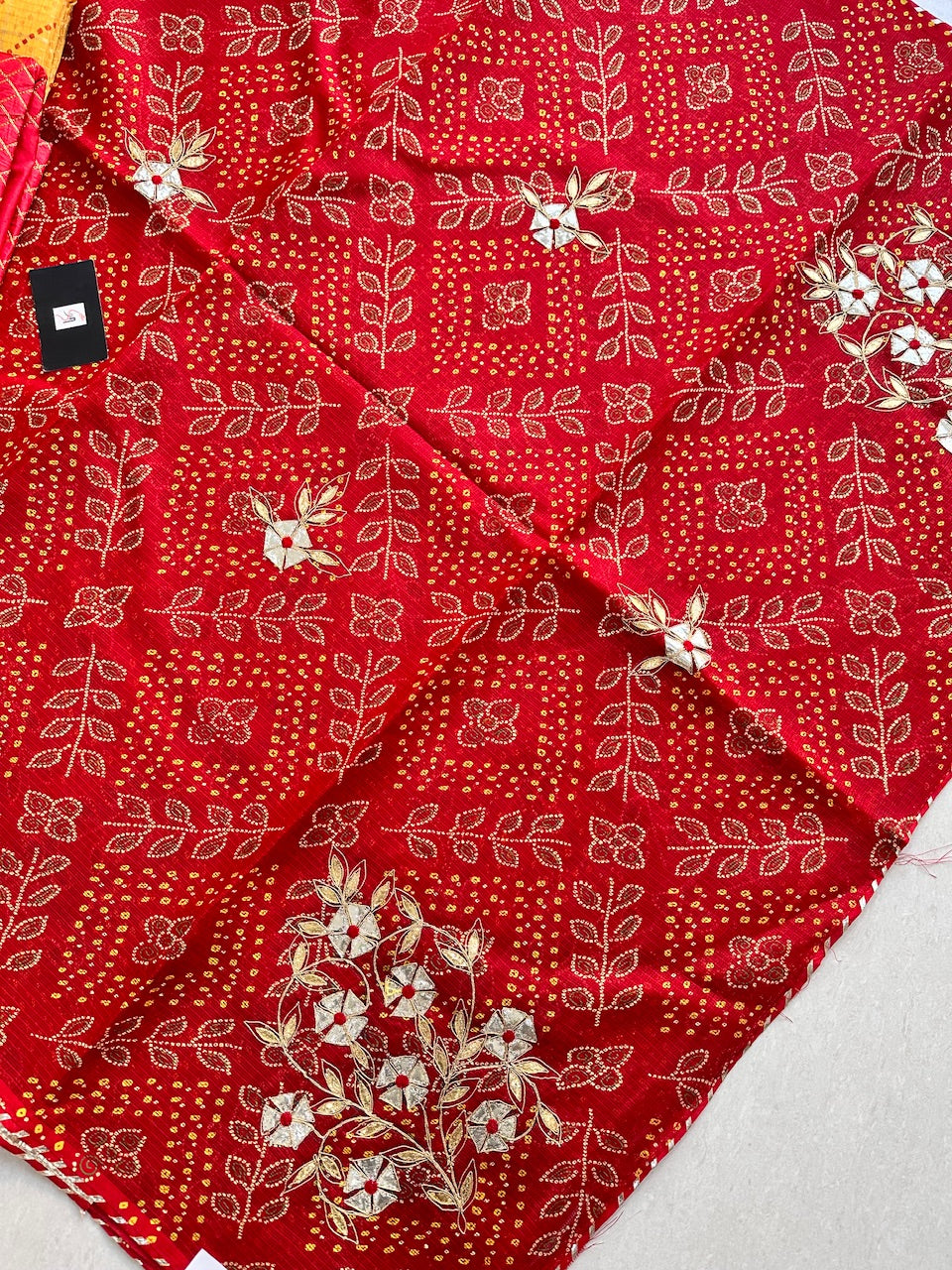 Jaipuri Gota Patti Embroidered Kota Cotton Doria Saree