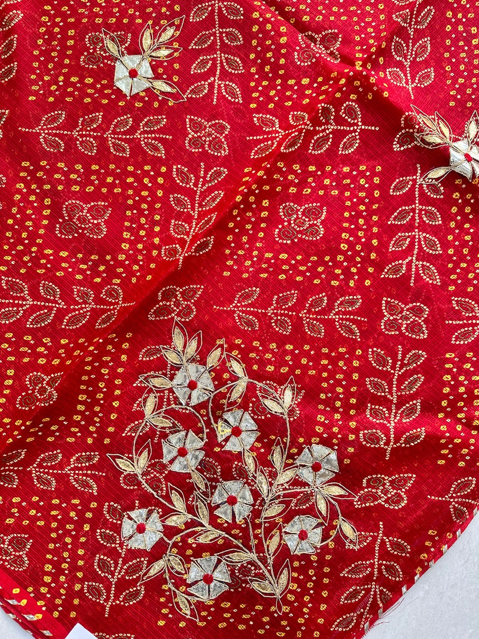 Jaipuri Gota Patti Embroidered Kota Cotton Doria Saree