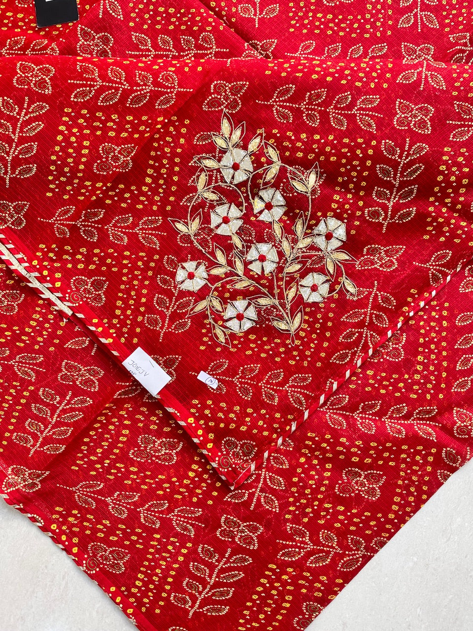 Jaipuri Gota Patti Embroidered Kota Cotton Doria Saree