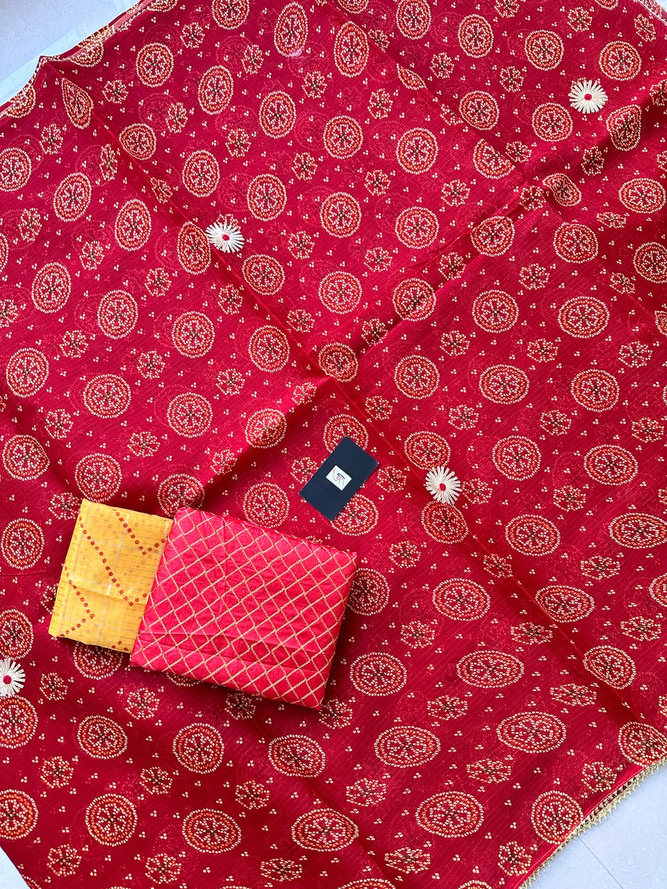 Jaipuri Gota Patti Embroidered Kota Cotton Doria Saree