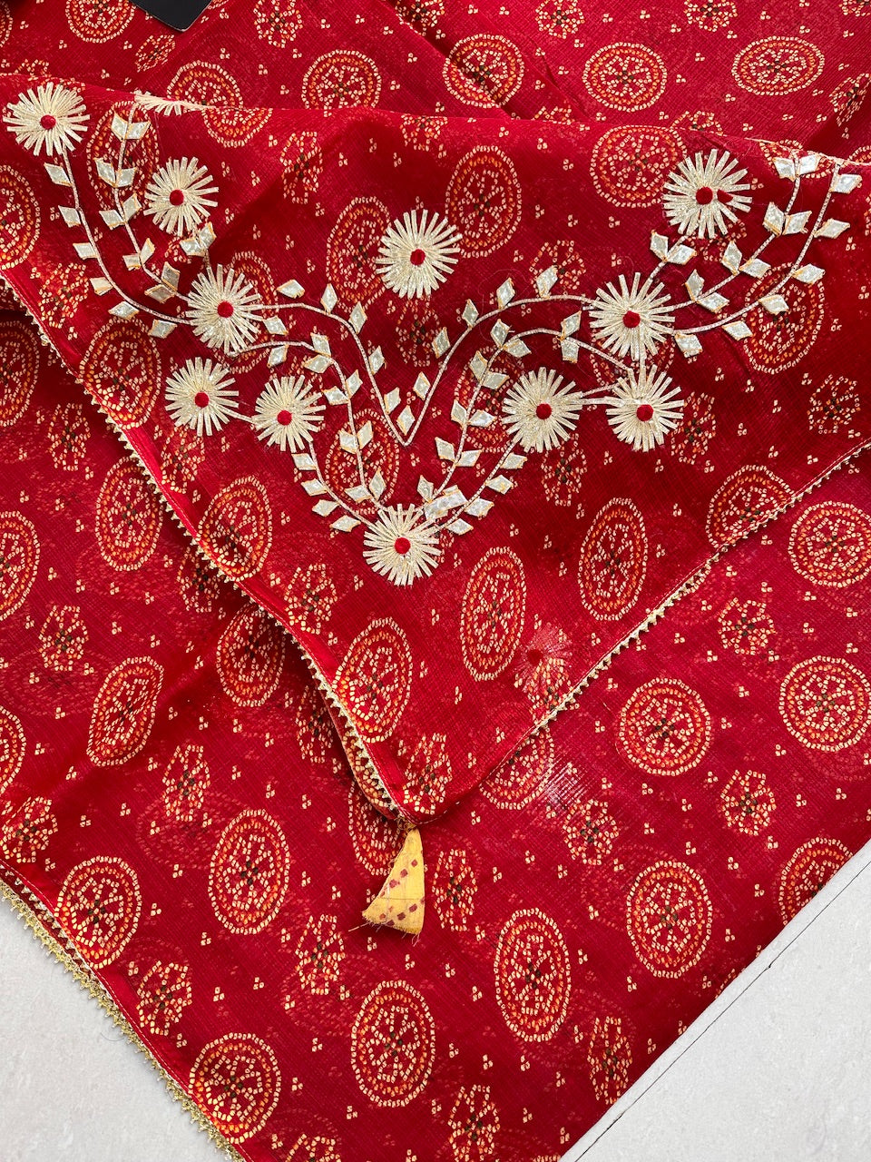 Jaipuri Gota Patti Embroidered Kota Cotton Doria Saree