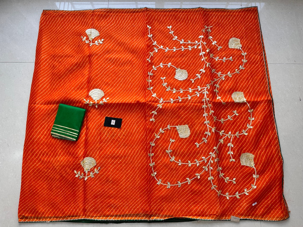 Jaipuri Gota Patti Hand Embroidered Kota Cotton Doria Saree