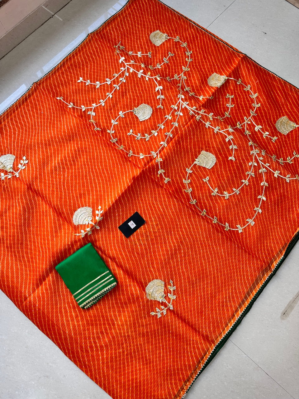 Jaipuri Gota Patti Hand Embroidered Kota Cotton Doria Saree