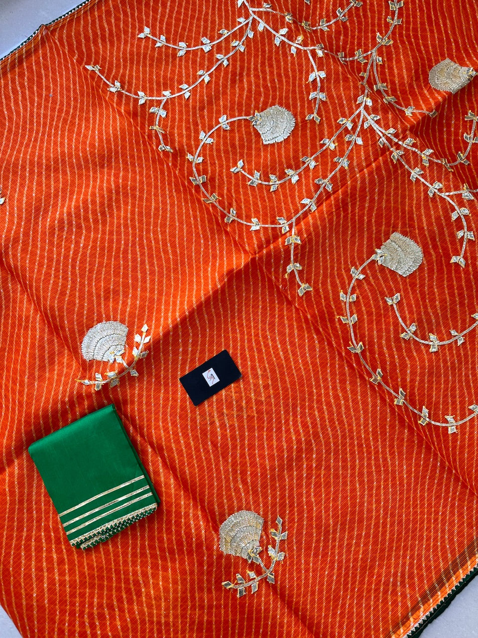 Jaipuri Gota Patti Hand Embroidered Kota Cotton Doria Saree