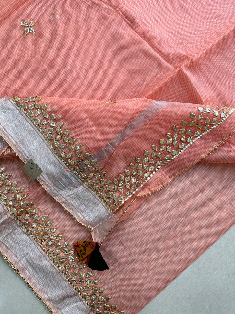 Jaipuri Gota Patti Hand Embroidered Kota Cotton Doria Saree