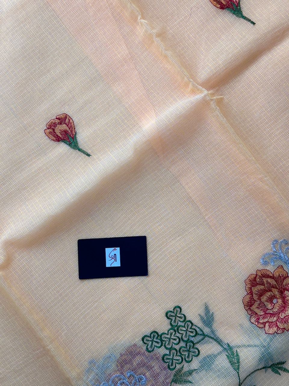 Embroidered Kota Cotton Doria Saree